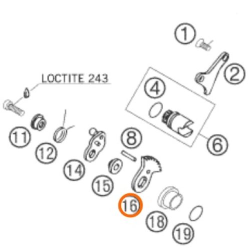 PIÑON DE VALVULA DE ESCAPE 300 EXC 05