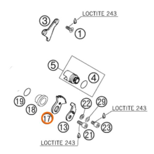 PIÑON DE VALVULA DE ESCAPE 300 EXC 05