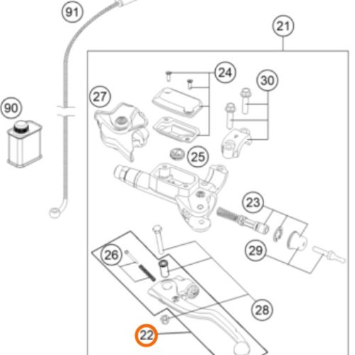 MANIGUETA DE EMBRAGUE SX/EXC BREMBO 06-20