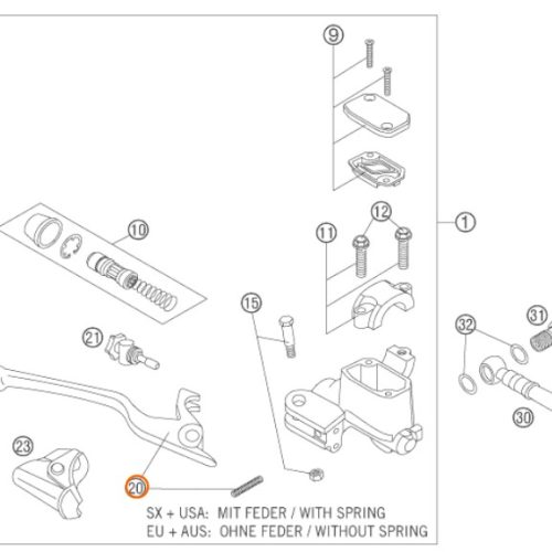 MANIGUETA DE FRENO SX/EXC 01-13