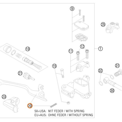 MANIGUETA DE FRENO SX/EXC 01-13