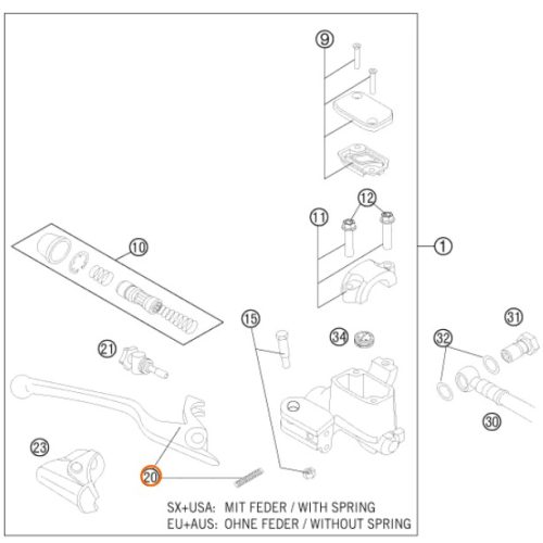 MANIGUETA DE FRENO SX/EXC 01-13