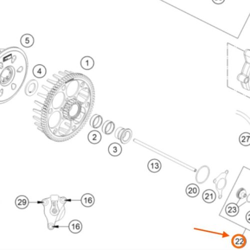 BOMBA DE EMBRAGUE INFERIOR 450 SX/EXC 06-16