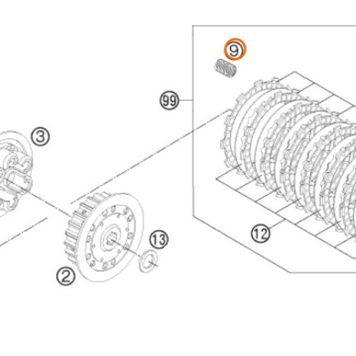 SIMBRA DE EMBRAGUE 250/300 EXC/XC 07-12