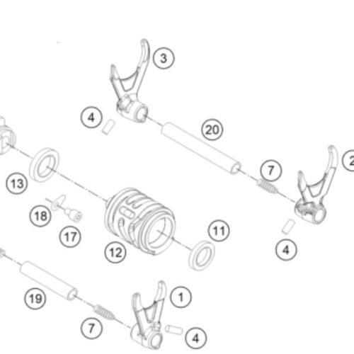 SOPORTE DE SELECTOR 250/300 EXC/FREERIDE 250 R 13-15