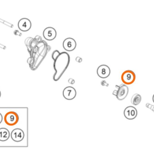 PROPELA DE BOMBA DE AGUA 65 SX 09-16