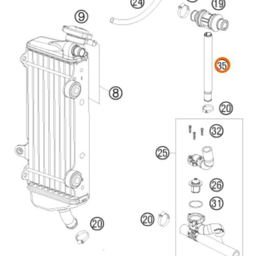 MANGUERA ENTRE RADIADORES EXC 07-11
