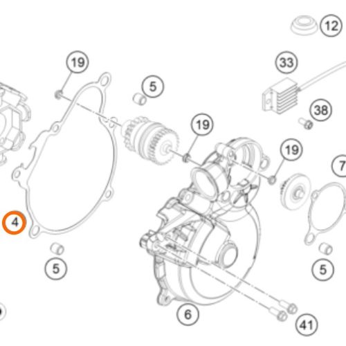 EMPAQUE DE TAPA DE ENCENDIDO 2T 250/300 EXC 15-16