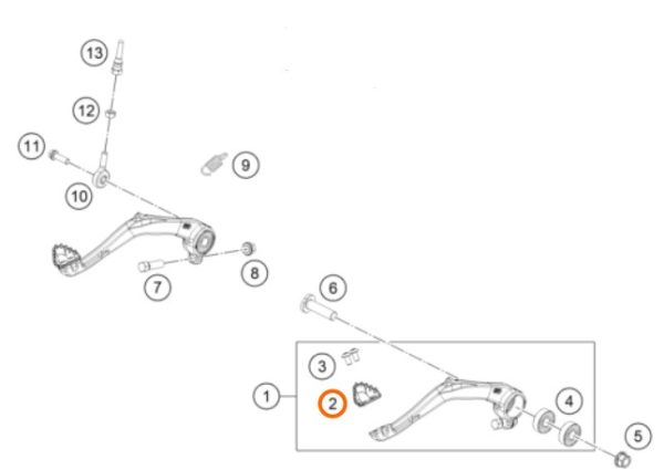 PUNTA DE PATA DE FRENO EXC 17-21