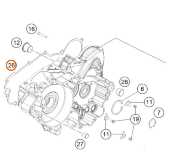 EMPAQUE DE TAPA DE EMBRAGUE  2T 250/300 EXC 17-18
