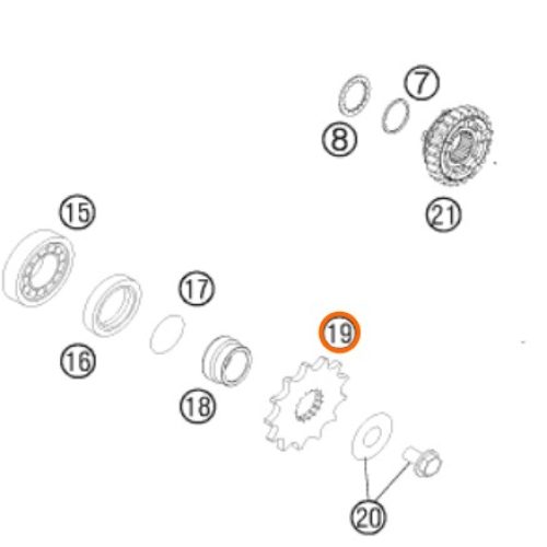 PIÑON MOTRIZ 15T LC4 01-07/790 ADV 19-20
