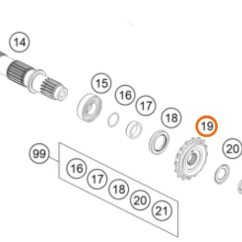 PIÑON MOTRIZ 16T 62-640 LC4 01-07