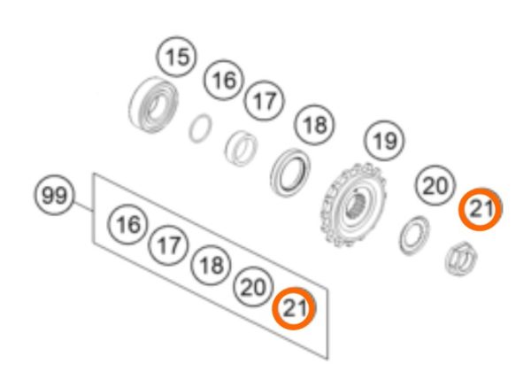 TUERCA M20 DE PIÑON PRIMARIO 690 END R 19-20