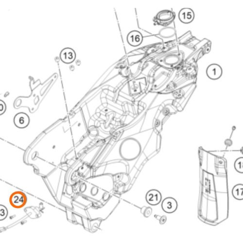 SENSOR DE NIVEL DE COMBUSTIBLE 640/950/990 ADV 03-12