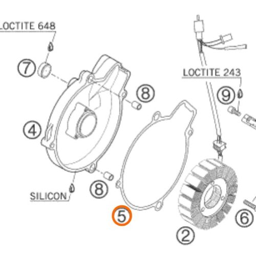 EMPAQUE DE TAPA DE ENCENDIDO  640 LC4 01-07