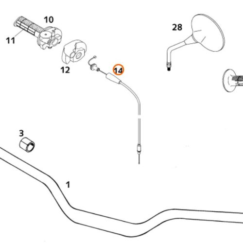 CABLE DE ACELERADOR 2T