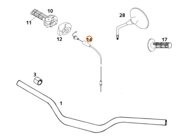 CABLE DE ACELERADOR 2T