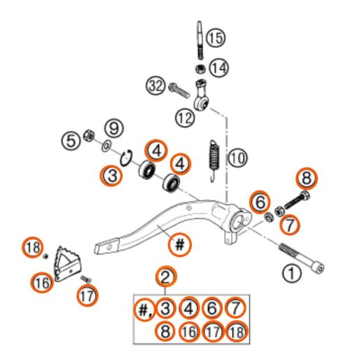 PATA DE FRENO SX/EXC 02-03