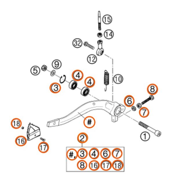 PATA DE FRENO SX/EXC 02-03