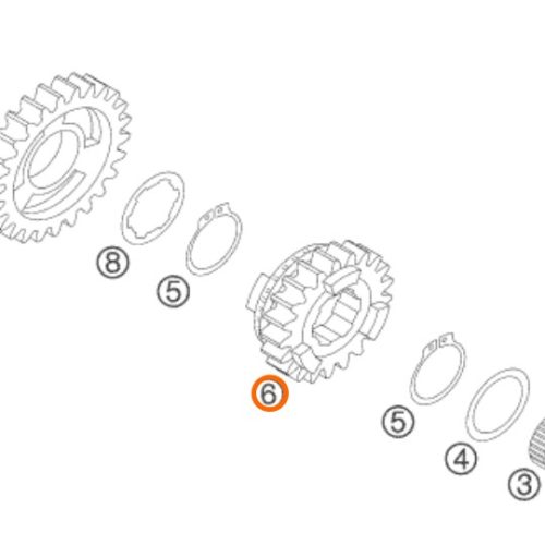 PIÑON DE 6TA 450/525 SX 03-06