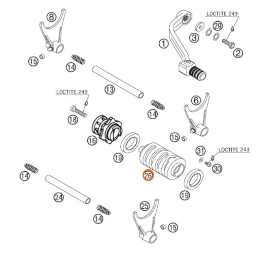 SELECTOR DE CAMBIOS 450/525 EXC 6TA 05-07