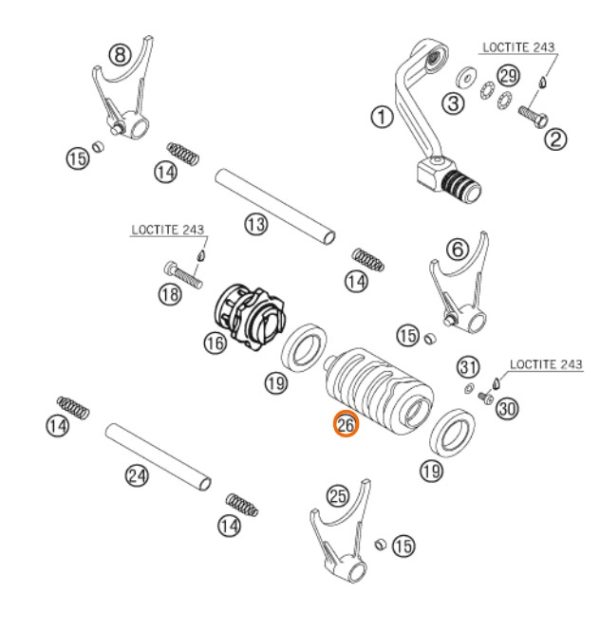 SELECTOR DE CAMBIOS 450/525 EXC 6TA 05-07