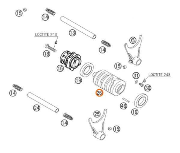 SELECTOR DE CAMBIOS 450 SXS 6TA 2006