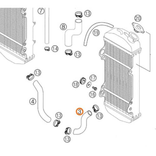 MANGUERA DE RADIADOR IZQ. 4T