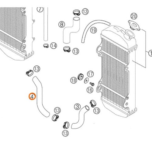 MANGUERA DE RADIADOR DER. 4T