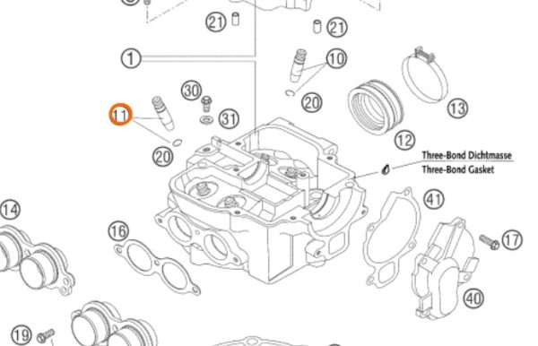 GUIA DE VALVULA DE ESCAPE SX/EXC
