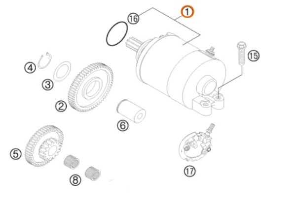 MOTOR DE ARRANQUE 4T EXC 02-07  525 ATV