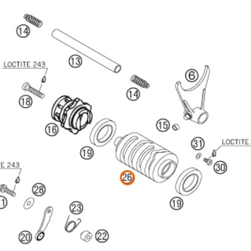 SELECTOR DE CAMBIOS 450/525 SX 4TA 04-06