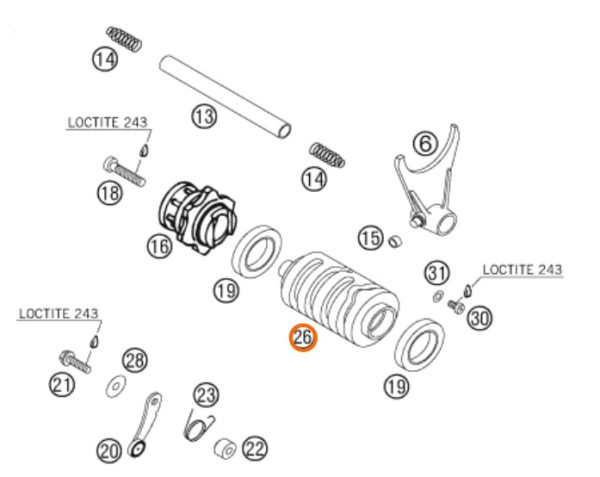SELECTOR DE CAMBIOS 450/525 SX 4TA 04-06