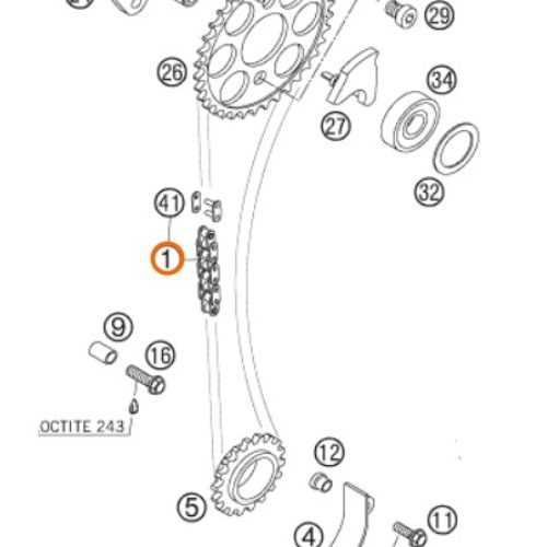 CADENILLA DE DISTRIBUCION 450 SX 03-06