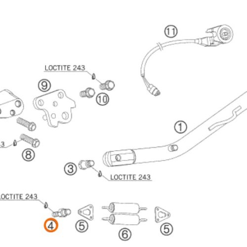 PERNO M10 DE SOPORTE DE SIMBRA DE PATA DE APOYO