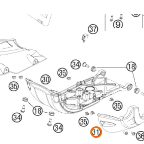 PROTECTOR DE CARTER IZQ PLASTICO 950/990 ADV 04-12