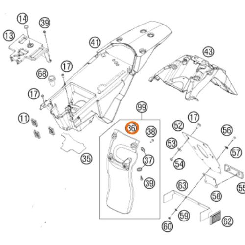 PROTECTOR DE AMORTIGUADOR 950/990 ADV 03-12