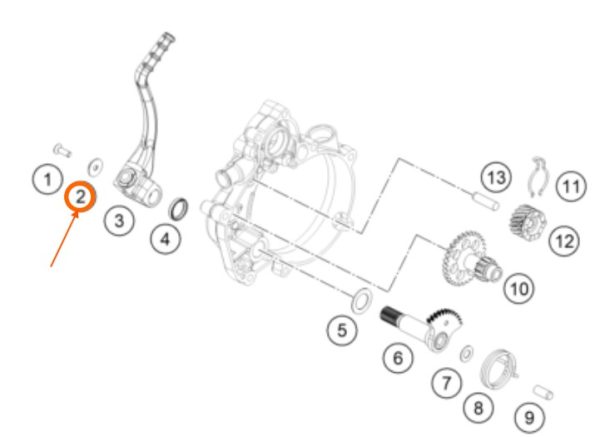 ARANDELA DE PATA DE ARRANQUE 50 SX 09-16