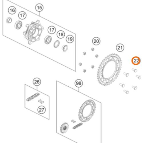 PERNO M10X1,25 03 DE CATALINA 950/990/1190 04-20