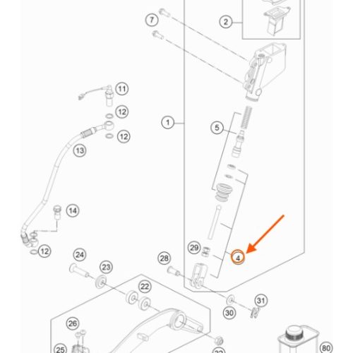 BASTAGO DEBOMBA DE FRENO 950/990 04-12