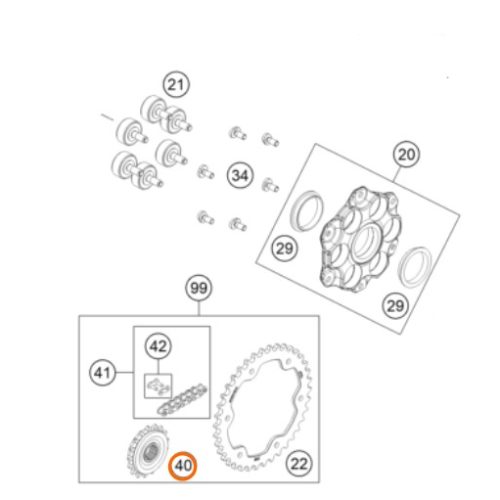 PIÑON MOTRIZ 17T 950-1190 CON CAUCHO 03-23