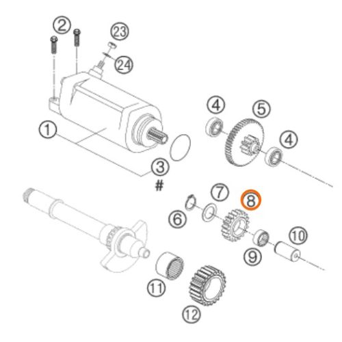 PIÑON LIBRE DE ARRANQUE 19 Z 950/990 04-12