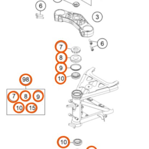 KIT DE RODILLOS DE DIRECCION 1050-1290 13-16