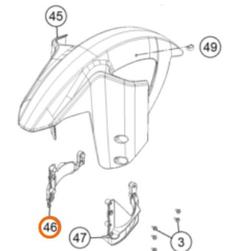 SOPORTE DE GUARDAFANGO DEL DER 1190 ADV R 2013