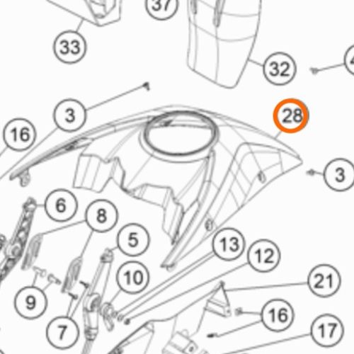 CUBRE TANQUE 1290 S.ADV NARANJA 17-18