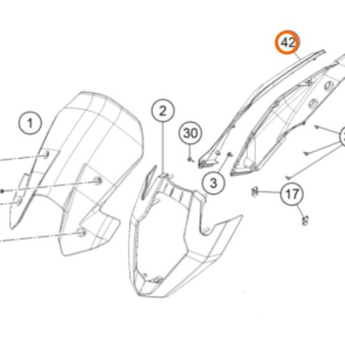 SPOILER POSTERIOR DERECHO 1190 ADV 15-16 GRIS