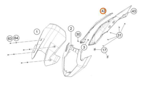 SPOILER POSTERIOR DERECHO 1190 ADV 15-16 GRIS