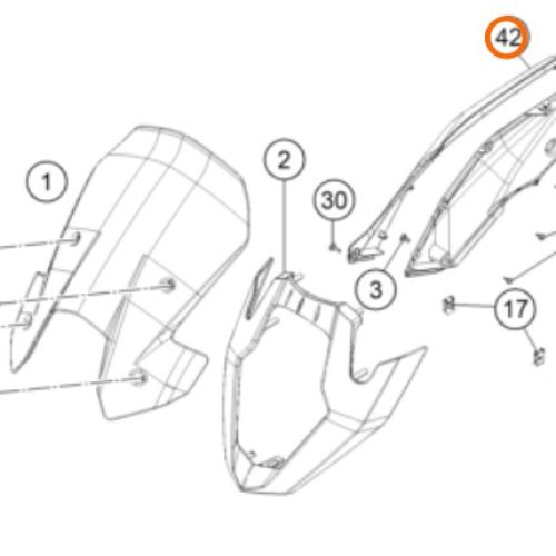SPOILER POSTERIOR DERECHO 1190 16 NARANJA