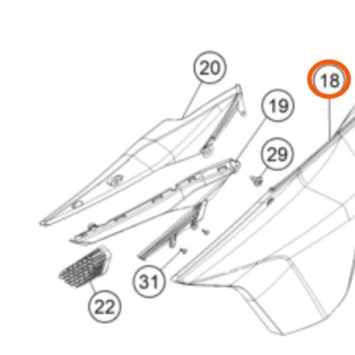 SPOILER IZQUIERDO 1190 ADV S GRIS 13-14