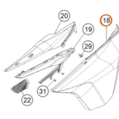 SPOILER IZQUIERDO 1190 ADV S GRIS 15-16